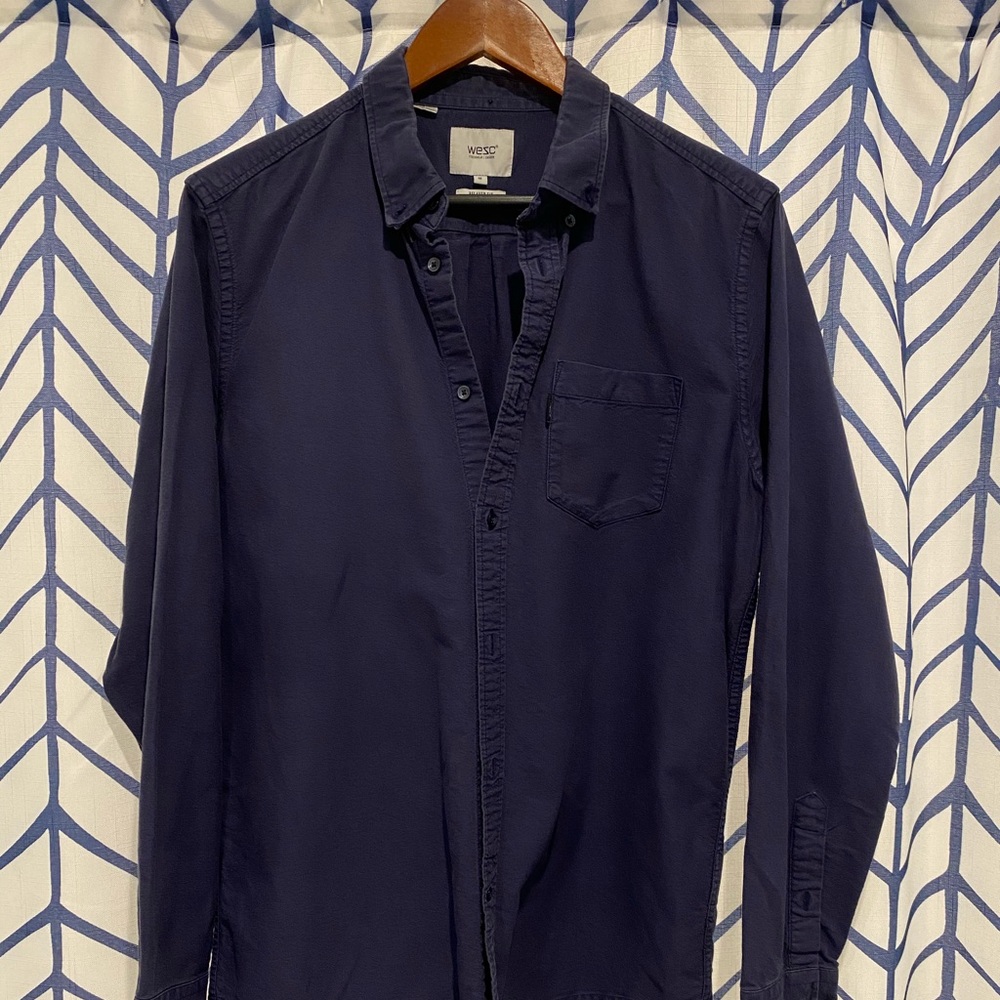 WeSC Casual Button-up Shirt (Dark Purple)